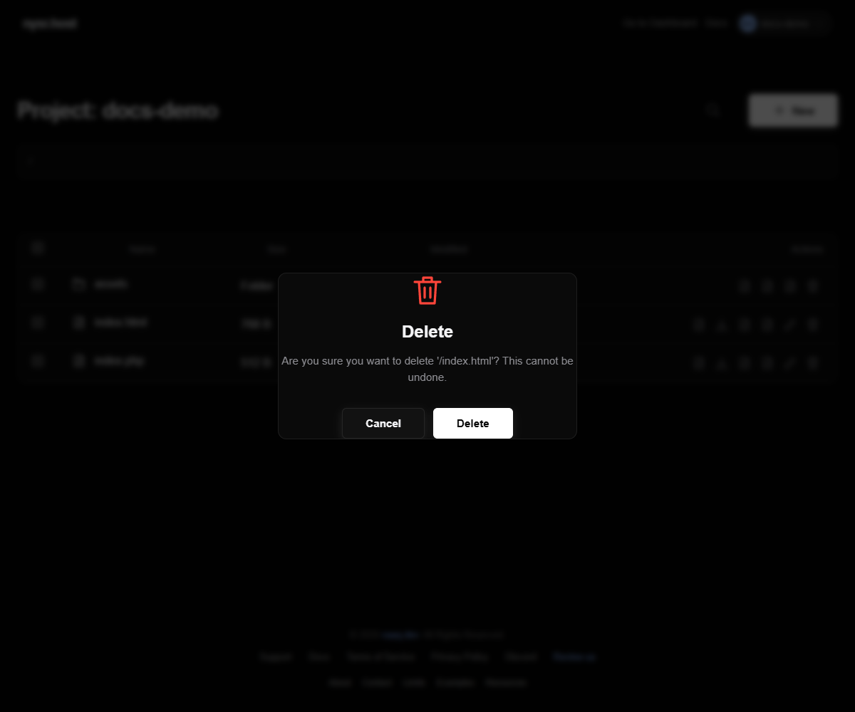 Remove the default index.html only when index.php is ready. Demo files.