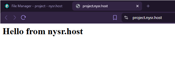 Live project URL open in a browser